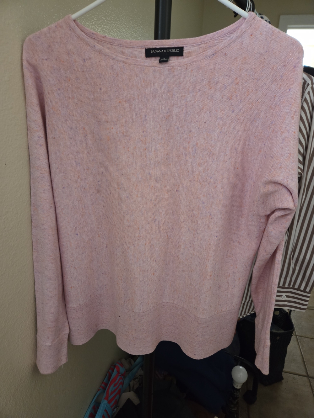 Banana Republic Light Pink Speckled Crewneck Sweater